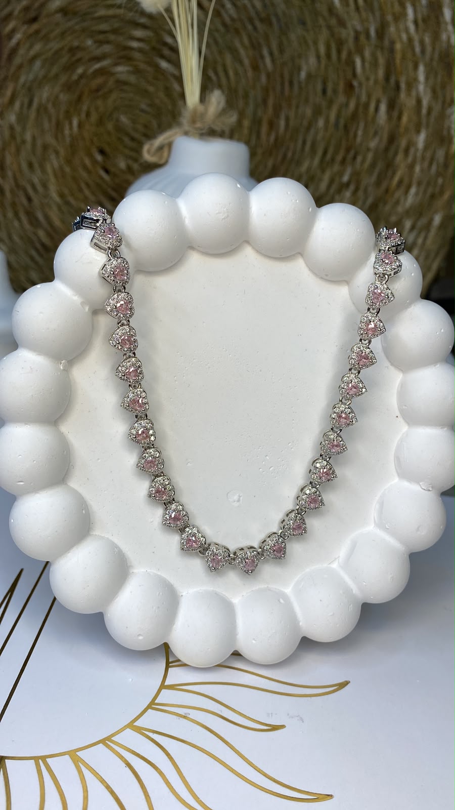 Pembe Taşlı Pandora Kolye_3