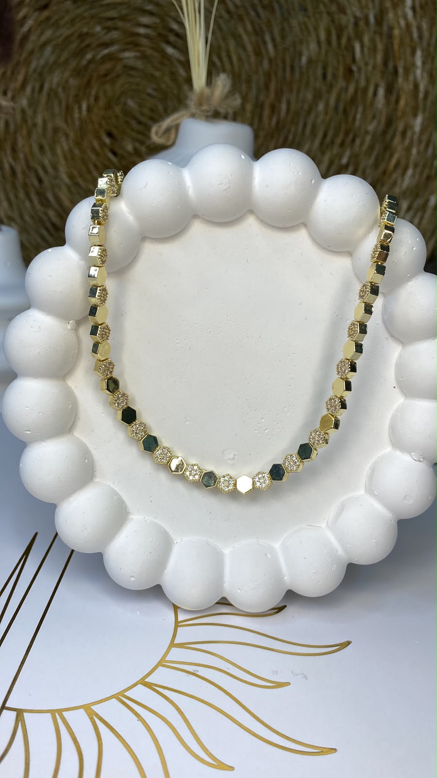 Aynalı İkonik Petek Model Kolye_3